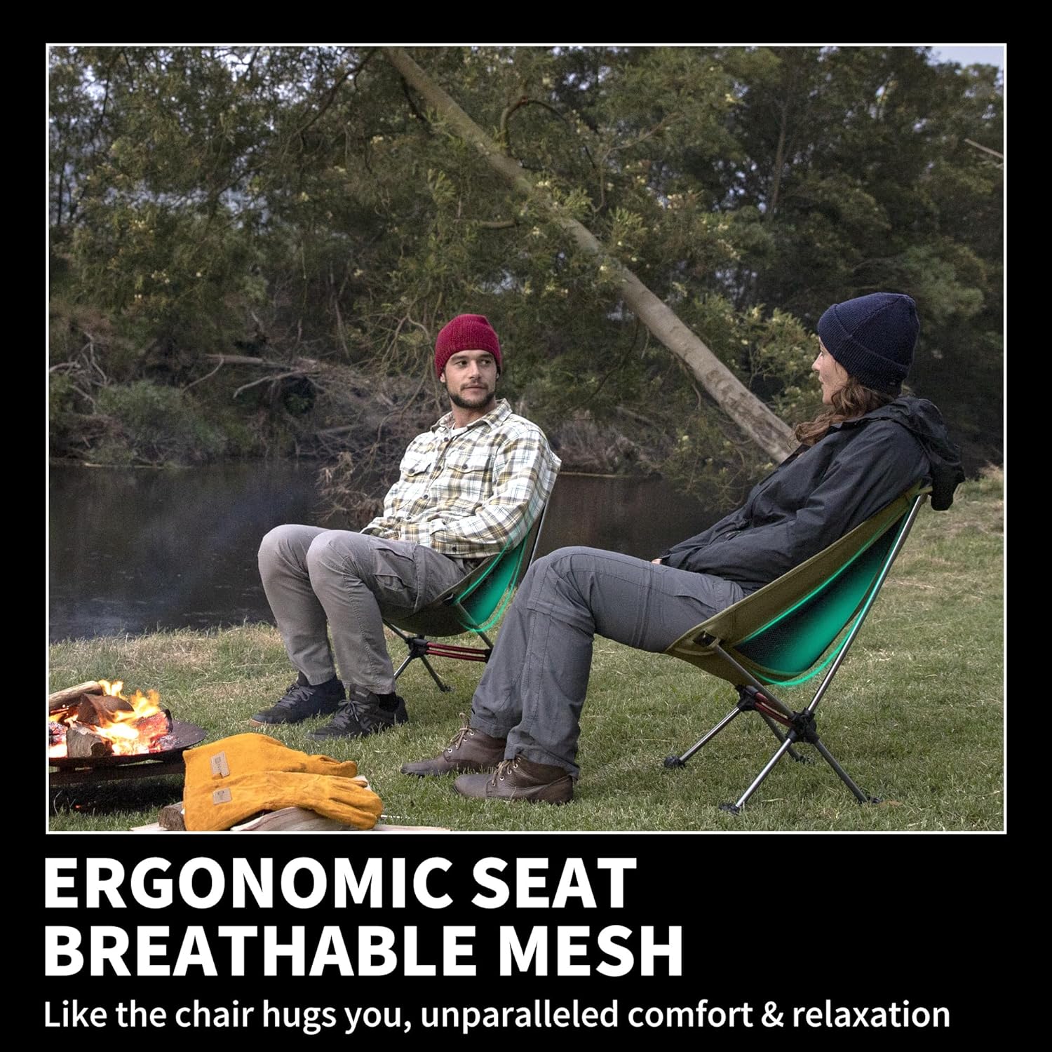 Naturehike YL08 Ultralight Camping Chair, 2.12 LBS Portable Backpacking Chair with Storage Bag & Anti-Sinking Feet, Lightweight Compact Collapsible Camp Chair - Image 6